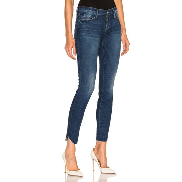 Frame Denim Size 26 Le Skinny De Jeanne Tulip Hem in York Wash Cotton Stretch - Picture 12 of 12